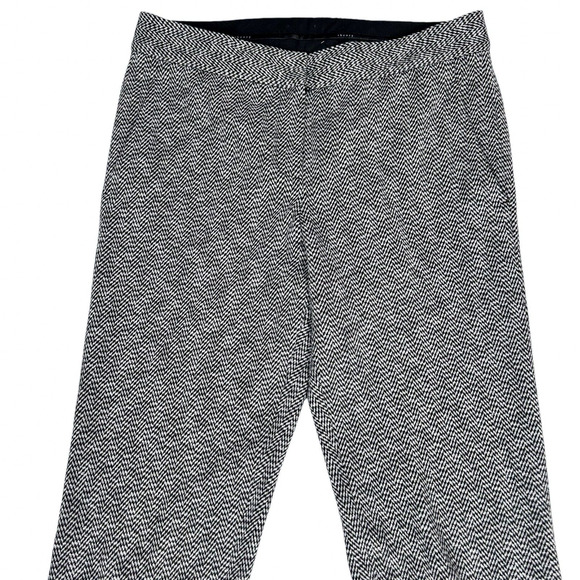 Theory Louise Formation Pants Size 6 Women's Black & White Print Stretch Knit - Picture 9 of 12